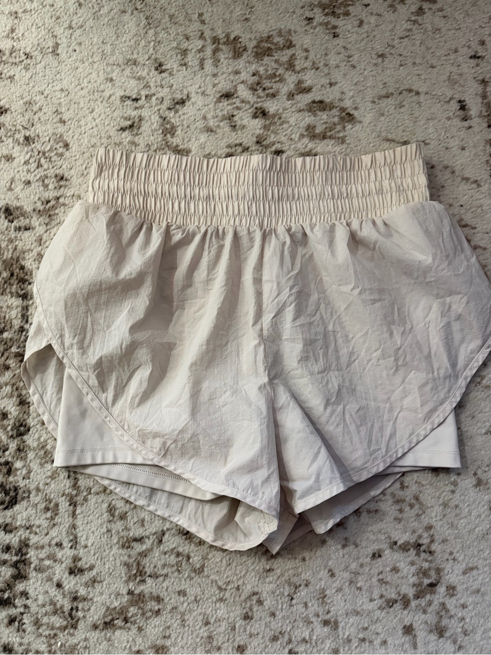 all in motion Light Cream Athletic High-Waist Running Shorts